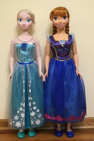 Disney Frozen Princess Elsa & Anna 38 " My Size Dolls Over 3 Ft Target 2014 Ltd.