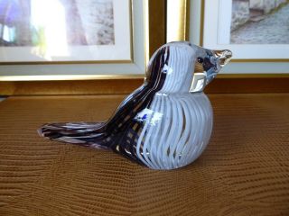 Vintage Murano Art Glass Striped Bird Dino Martens For Fratelli Aureliano Tosso