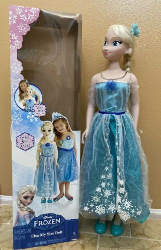 Disney Frozen Elsa 1st Edition My Size Doll 2014 - Large - Blue Dress 38 " W/ Box