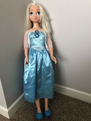 Frozen Elsa 38 " Disney My Size Doll Huge 3 Ft Shoes & Dress 2014 Jakks