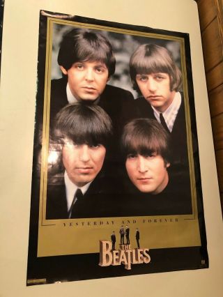 Large Vintage 1995 The Beatles Yesterday And Forever Poster - 23 " X 35 "