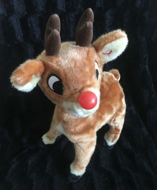 Vintage Gemmy Rudolph The Red Nosed Reindeer Talking Singing Animated 15” Toy