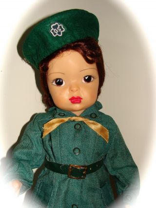Vintage 16 " Terri Lee Doll Wearing " Tagged Girl Scout Uniform "