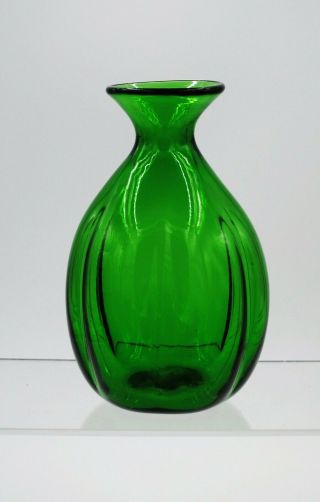 Vintage Blenko Hand Blown Glass Bud Vase - 928 - Lime