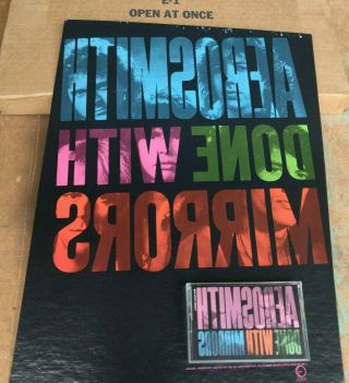 Aerosmith Done With Mirrors Music Store Promo Easel Back Display 1985