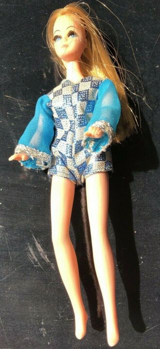 Rare Vintage Topper Dawn Doll Pippa Hot Pants Blues Diamond Print W/ Doll