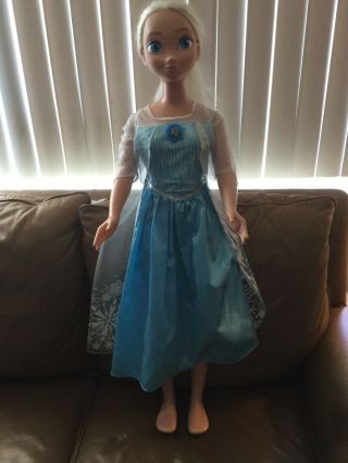 Disney Frozen My Size Elsa Doll 38 " Inches Tall.  Great Shape.  Wow