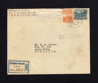 Mexico: 1932 Registered Cover To Ethiopia - Scarce Destination