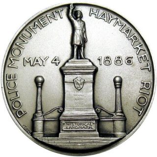 1968 Chicago Illinois Police Monument Haymarket Riot Anniversary Medal 50mm