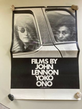 Autographed Films By John Lennon Yoko Ono 2 Sided Poster 1971 Genesis Beatles
