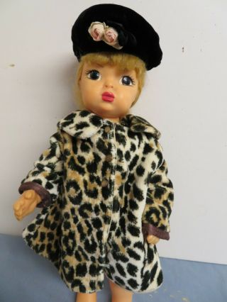 Vintage 1950 Fur Coat & Hat For 16 " Terri Lee Doll Ex Con Outfit Clothes