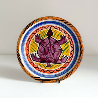 Clementina Van Der Walt Ceramic Studio Art Pottery Turtle Dish/dinner Plate