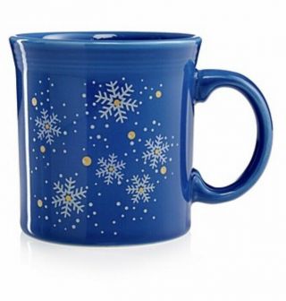Fiesta Ware Christmas Snowflake Lapis Blue Java Coffee Mug 1st Quality