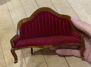 Vtg Miniature Dollhouse Victorian Living Room Furniture Sofa Couch 1:12