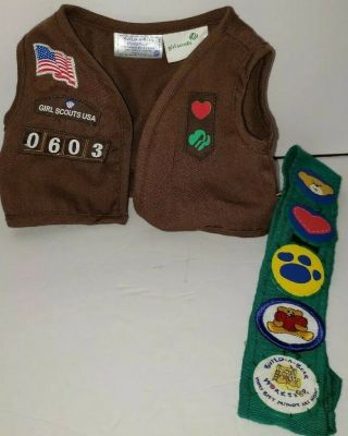 Bab Build A Bear Girl Scouts Brownie Uniform Clothes Outfit Brown 2 Piece Set