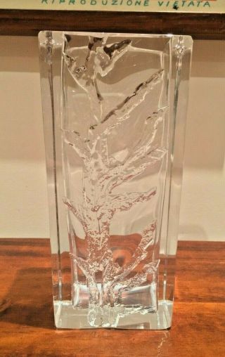 Daum Crystal Vase Textured Branch Or Coral (7 1/2 ") - Signed " Daum France "