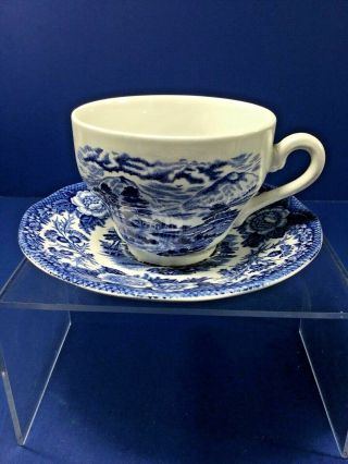 Vintage,  Royal Warwick Lochs Of Scotland Blue & White Loch Duich Cup And Saucer