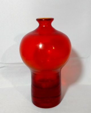 Vtg Hand Blown Art Glass Mid Century Modern Vase Greenwich Flint Craft Decanter
