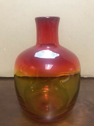 MCM Amberina Tangerine Blenko Glass Vase 2