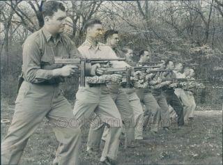 Press Photo Fbi Agents With Thompson Sub Machine Guns Missouri