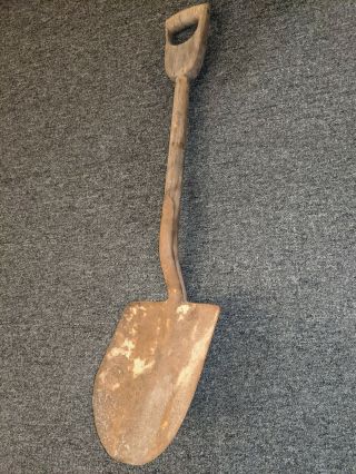 Antique Ames 2 Wooden D Handle Shovel