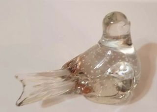 Collectible Clear Glass Bird With Controlled Bubbles