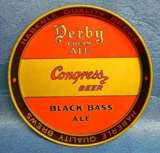 Sweet Vintage Haberle Congress Black Bass Ale Beer Tray Sign Syracuse York