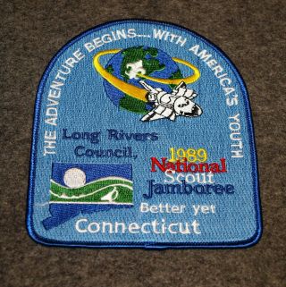 Bsa Jacket Patch…1989 National Scout Jamboree…long Rivers Council.  Merged 1995