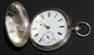 J.  W.  Benson Pocket Watch.  Silver Full Case Fob.  London 1875 Vintage Gentleman