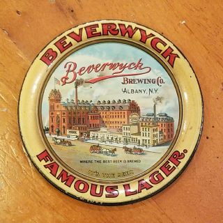 Minty Pre - Pro Beverwyck Famous Lager Beer Tip Tray From Albany,  York