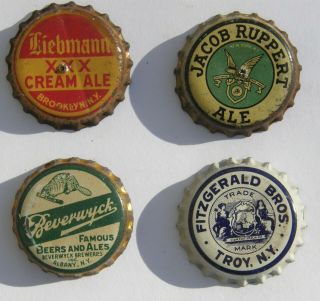 Ny Beer Bottle Caps,  Liebmann,  Jacob Ruppert,  Beverwyck,  And Fitzgerald Bros.