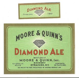 Diamond Ale Beer Label,  Irtp,  Moore & Quinn,  Inc. ,  Syracuse,  Ny