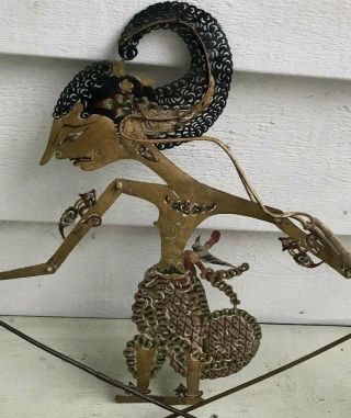 Vintage Indonesian Shadow Puppet Handcrafted Wayang Kulit