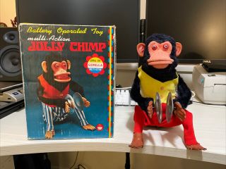 Vintage Musical Jolly Chimp Battery Operated With Box