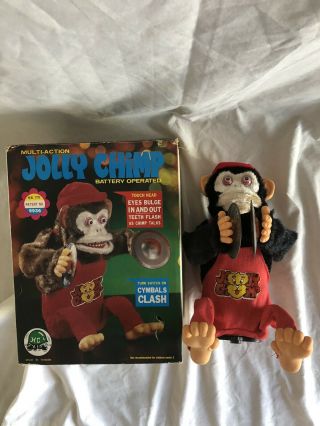 Jolly Chimp Multi - Action Vintage Toy With Box,  Does Not Work,  Red Hat