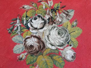 Antique Beadwork Berlin Woolwork Beaded Flowers Victorian Embroidery