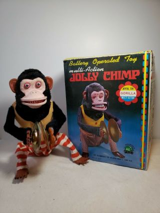 Vintage Jolly Chimp Cymbal Monkey Vintage Battery Operated Tin Toy Plz Read
