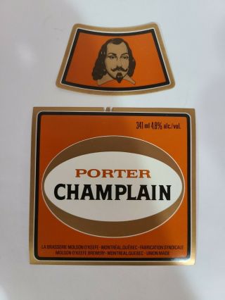 Champlain Porter 341ml Beer Label - La Brasserie Molson O 