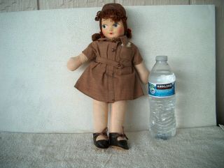 Vintage Girl Scout Brownie Cloth Doll Red Headed