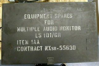 Vintage Wwii Green Metal Military Foot Locker Audio Monitor Equipment Spares