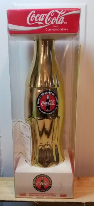 Coca Cola Gold Plated 100 Years Commemorative Bottle