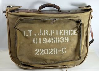 Vintage Us Army Military Bag Canvas Military Pilot Garment Bag /suitcase 2 Names