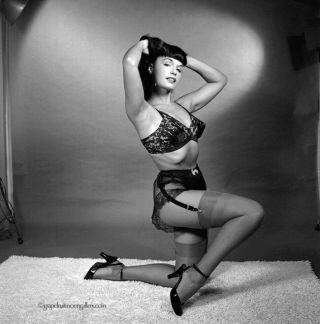 Bettie Page 1954 Camera Negative Bunny Yeager Silk Stockings & Garters