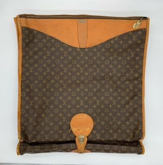 Louis Vuitton Vintage Folding Garment Bag Monogram Canvas Soft Luggage