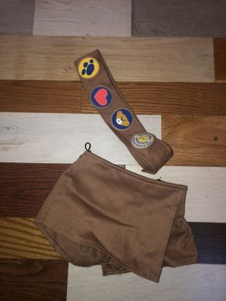 Build - A - Bear Girl Scout Brownie Skort Sash 5 Patches Uniform Clothes Outfit