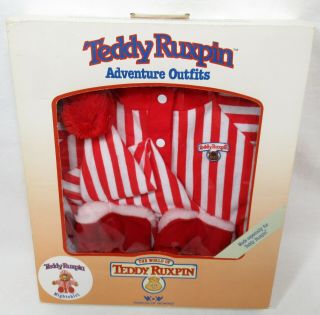 Vintage 1985 Worlds Of Wonder Teddy Ruxpin Adventure Outfits Nightshirt W/ Box