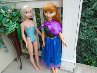 Set Of 2 Elsa And Anna Dolls 38 " Tall Frozen Friends Disney Frozen My Size