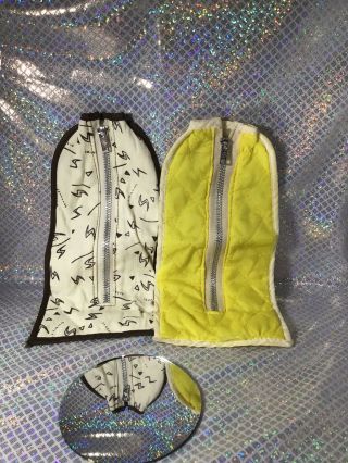 2 Barbie Vintage Doll Garment Bags Quilted Rare Items Zippers