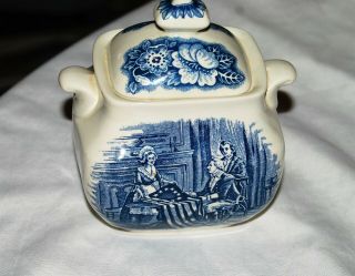 Liberty Blue China - Covered Sugar Bowl - Betsy Ross