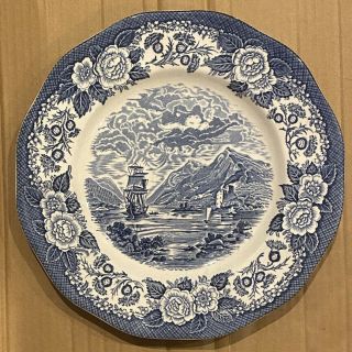 Vintage - Royal Warwick - Locus Of Scotland - Dinner Plate - Blue & White - 10”